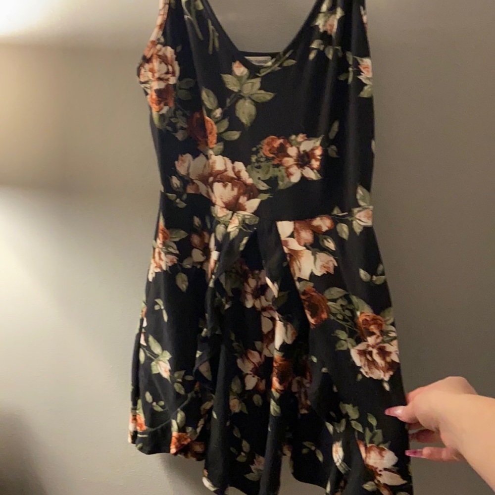 Black floral romper